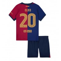 Camiseta Barcelona Dani Olmo #20 Primera Equipación Replica 2024-25 para niños mangas cortas (+ Pantalones cortos)